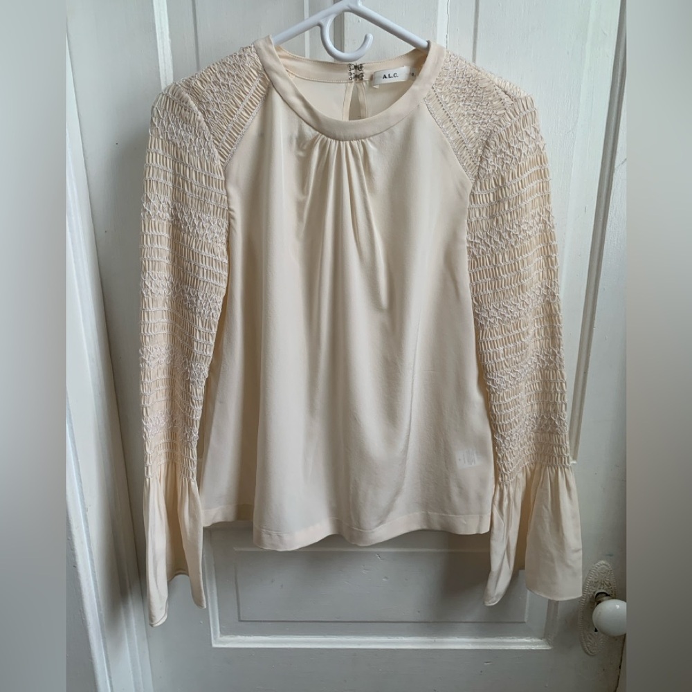A.L.C. Sidra Silk Blouse Cream Ivory Size 0